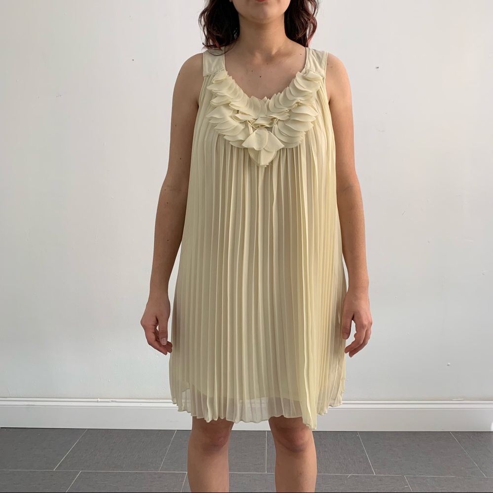 Blu Pepper Halter beige pleated dress